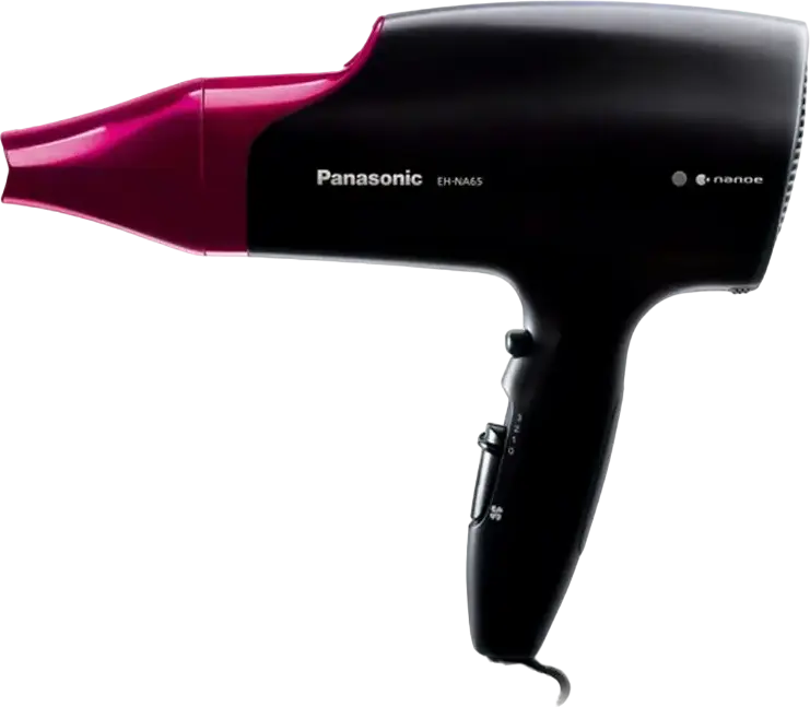 Panasonic EH-NA65 Hair Dryer 2000W with nanoe Technology, Ionization, 4 Temperature & 3 Speed Settings, Cold Air, Concentrator and Diffuser Nozzles