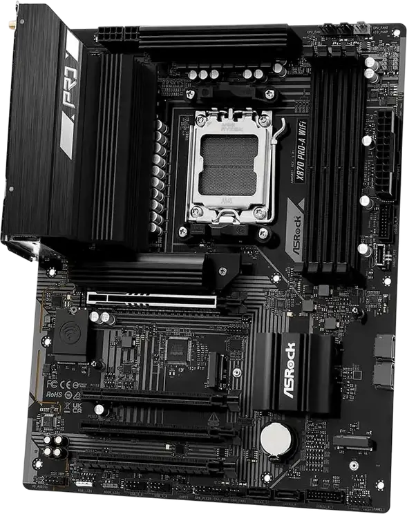 Placa de baza ASRock X870 PRO-A WIFI AM5 ATX Chipset AMD X870 DDR5 8000+MHz PCIe 5.0 USB4 Wi-Fi 7 Bluetooth 5.4 pentru Ryzen Serii 9000 8000 7000