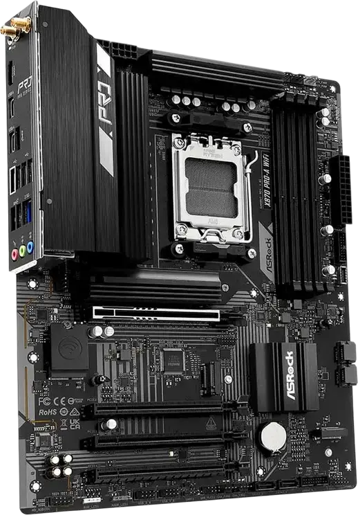 Placa de baza ASRock X870 PRO-A WIFI AM5 ATX Chipset AMD X870 DDR5 8000+MHz PCIe 5.0 USB4 Wi-Fi 7 Bluetooth 5.4 pentru Ryzen Serii 9000 8000 7000