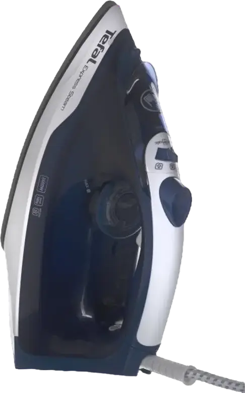 Утюг с паром Tefal Express Steam FV2838E0, 2400 Вт, керамическая подошва XGlide Diffusion, паровой удар 180 г/мин, постоянный пар 40 г/мин, система антикальцинг