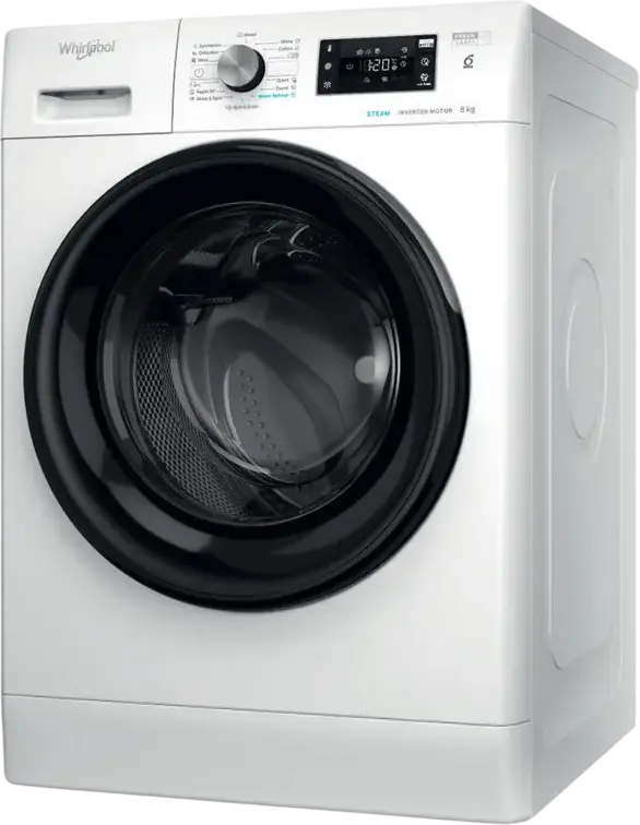 Стиральная машина Whirlpool FFB 8469 BV EE с фронтальной загрузкой, 8 кг, класс энергоэффективности A, 1400 об/мин, инверторный двигатель, Steam Refresh