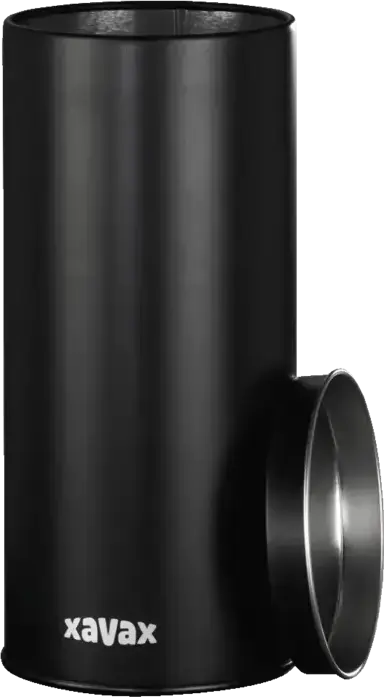 Xavax 111272 Coffee Capsule Storage Container, Metal Cylindrical Holder with Removable Lid for Senseo, Tassimo and Jacobs Capsules, Black
