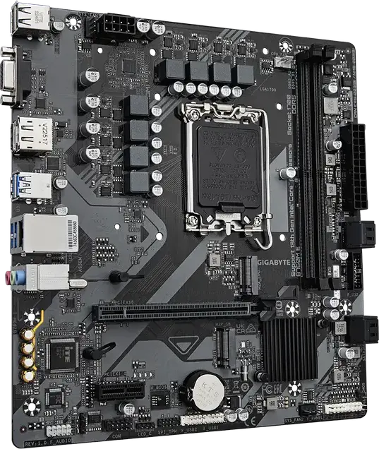 Placa de bază Gigabyte B760M E LGA1700 Intel B760 Micro-ATX DDR5 7200MHz (OC) Memorie max 128GB Dual M.2 PCIe Gen4 HDMI DP VGA Gigabit Ethernet