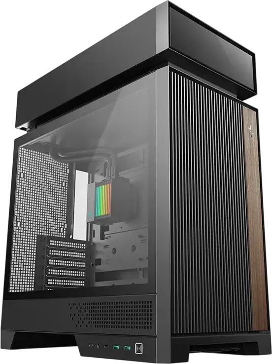 Deepcool CL6600 Midi-Tower PC Case, Black, Tempered Glass, Pre-installed 360mm AIO Liquid Cooler, 2x 120mm ARGB Fans, ATX Support, GPU Bracket