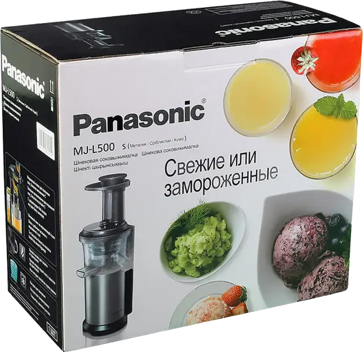 Sforator de fructe Panasonic MJ-L500 Slow Juicer Cold Press, 150W, 45 rpm, Extracție Lentă, Accesoriu pentru Sorbet, Sistem Anti-picurare, Negru