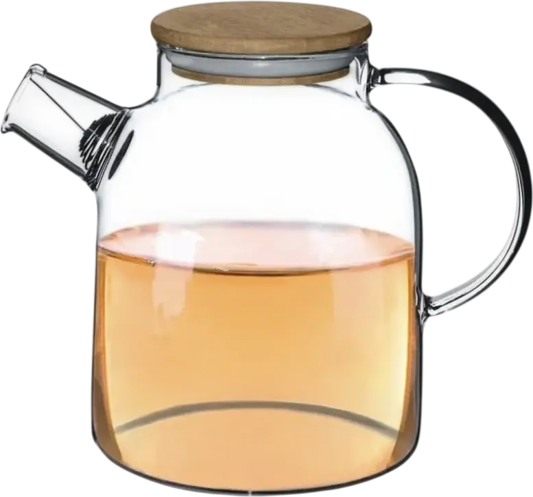 Ardesto AR3015GBM Gemini Borosilicate Glass Teapot with Infuser, Heat-Resistant Transparent Tea Pot with Bamboo Lid, 1.5L Capacity