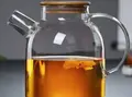 Ardesto AR3015GBM Gemini Borosilicate Glass Teapot with Infuser, Heat-Resistant Transparent Tea Pot with Bamboo Lid, 1.5L Capacity