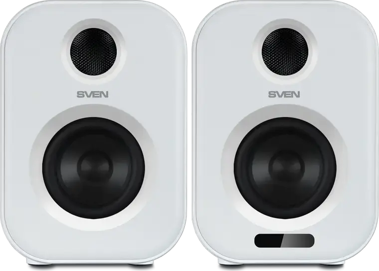 SVEN MC-5 2.0 Multimedia Speaker System, White, 50W Total Power, Bluetooth, Optical Digital Input, USB Player, Touch Panel, Remote Control, 1/4" Mount
