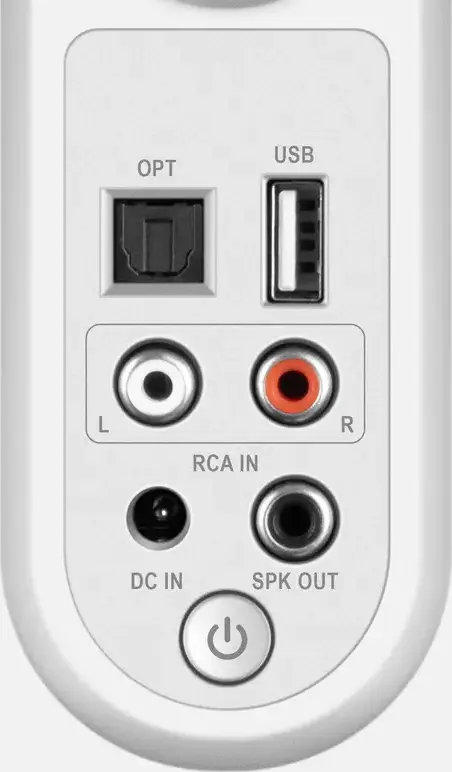 SVEN MC-5 2.0 Multimedia Speaker System, White, 50W Total Power, Bluetooth, Optical Digital Input, USB Player, Touch Panel, Remote Control, 1/4" Mount