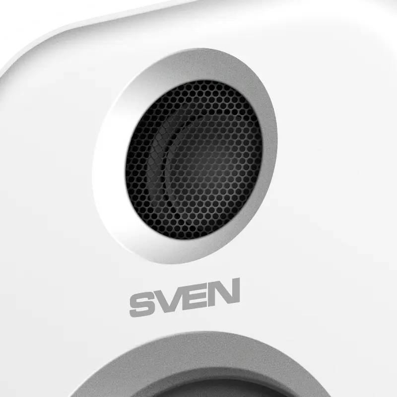 SVEN MC-5 2.0 Multimedia Speaker System, White, 50W Total Power, Bluetooth, Optical Digital Input, USB Player, Touch Panel, Remote Control, 1/4" Mount