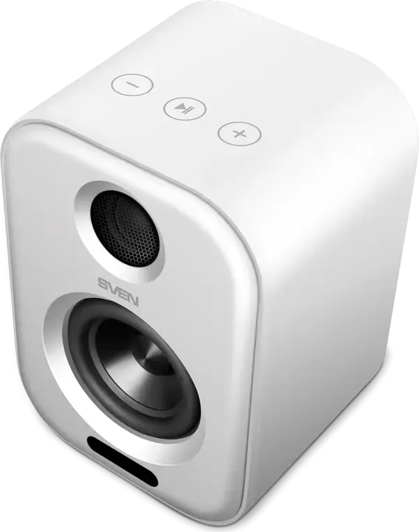 SVEN MC-5 2.0 Multimedia Speaker System, White, 50W Total Power, Bluetooth, Optical Digital Input, USB Player, Touch Panel, Remote Control, 1/4" Mount