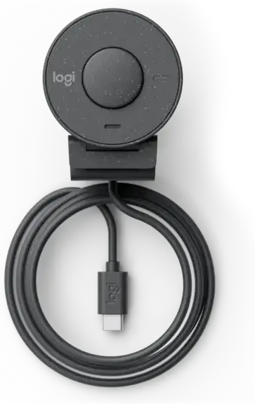 Logitech BRIO 300 Webcam 1080p Full HD, 2MP, Fixed Focus, Integrated Privacy Shutter, Noise Reducing Mic, USB-C, Grey, Windows, macOS, Chrome OS