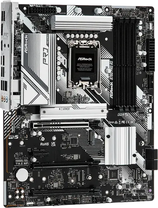 Placa de bază ASRock B760 Pro RS ATX LGA1700 Intel B760 DDR5 7200+ MHz PCIe 5.0 x16 Hyper M.2 Gen4x4 LAN 2.5G pentru procesoare Intel Gen 14, 13, 12