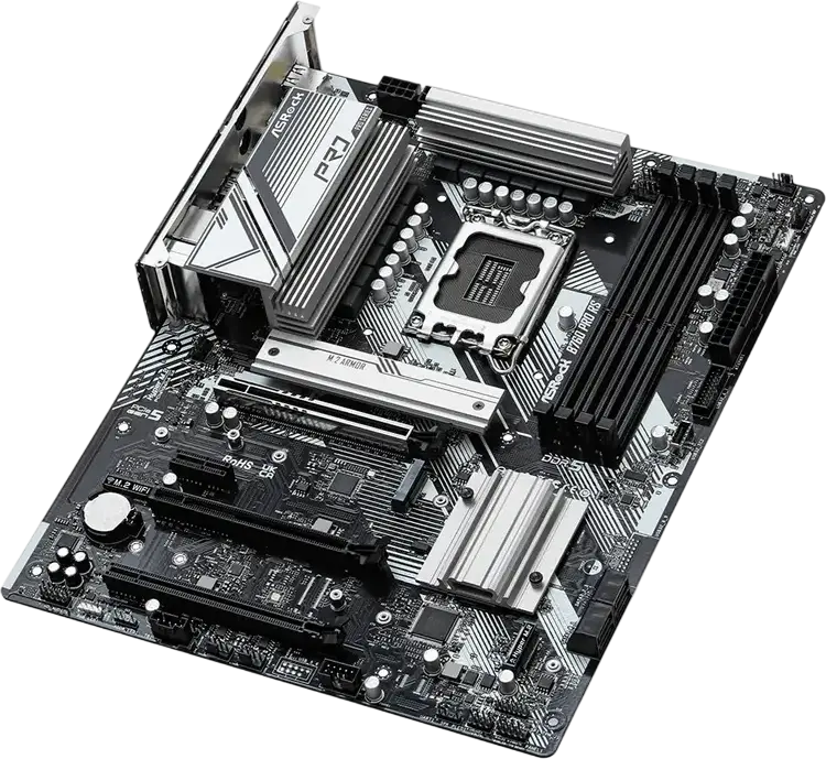 Placa de bază ASRock B760 Pro RS ATX LGA1700 Intel B760 DDR5 7200+ MHz PCIe 5.0 x16 Hyper M.2 Gen4x4 LAN 2.5G pentru procesoare Intel Gen 14, 13, 12