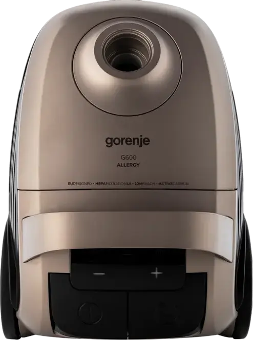 Gorenje VCE28G6ALLGO G600 Allergy Cylinder Vacuum Cleaner, 850W, HEPA 13 Filter with Active Carbon, Bagged AllergyStop 3L, Turbo Brush, Black/Bronze