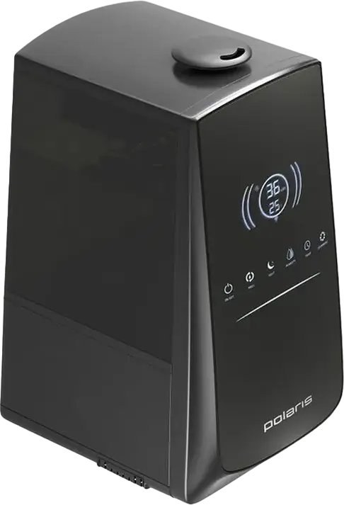 Polaris PUH9105 Ultrasonic Air Humidifier, 5L Tank, 45m2 Coverage, Ionization, Aromatizer, Digital Touch LED, Remote & App Control, Black