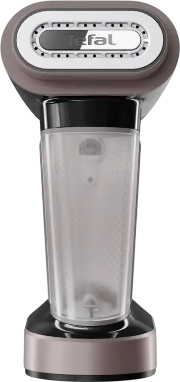 Fier de calcat cu abur vertical Tefal Pure Force DT8765E0, 1800W, rezervor detasabil 180ml, talpa ceramica, 5 nivele abur, Negru