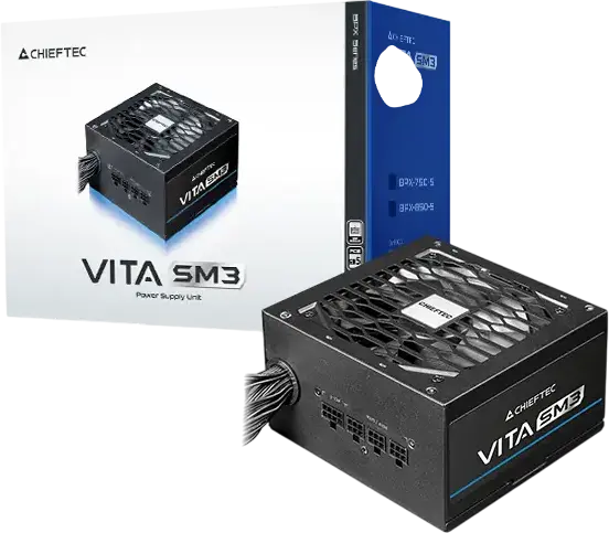 Chieftec Vita SM3 BPX-750-C 750W Power Supply, 80+ Bronze Efficiency, Semi-Modular ATX 12V 3.1, PCIe Gen 5 Support, Active PFC, Black