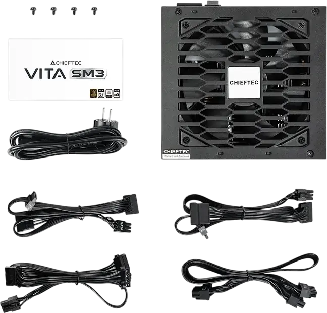 Chieftec Vita SM3 BPX-750-C 750W Power Supply, 80+ Bronze Efficiency, Semi-Modular ATX 12V 3.1, PCIe Gen 5 Support, Active PFC, Black