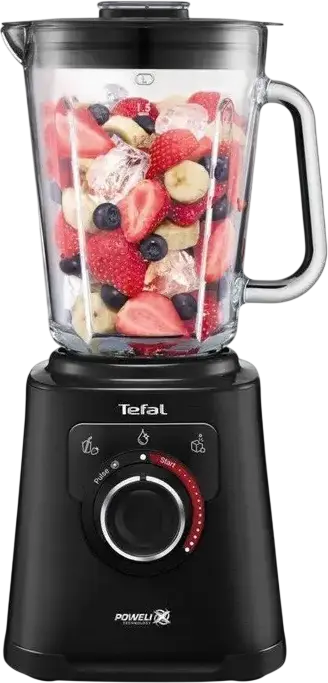 Blender Tefal PerfectMix+ BL87G831, 1200W, Lame Powelix din Oțel Inoxid, Vas de Sticlă 1.5L și Sticlă ToGo 0.6L, Crutare Gheață, Autoclean, Negru