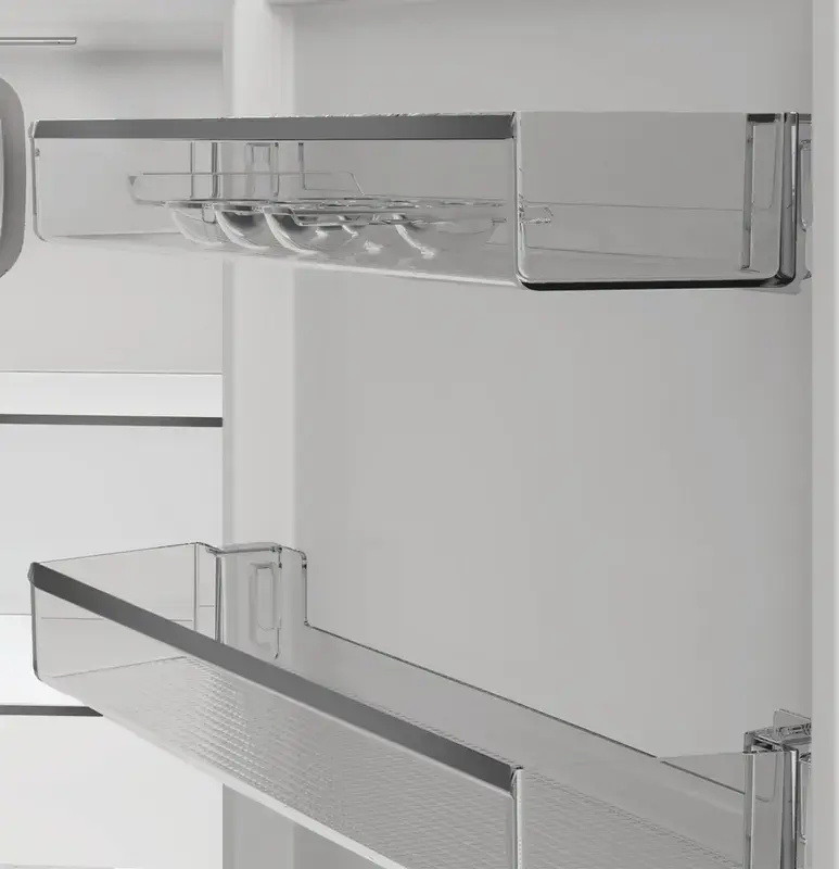 Холодильник Whirlpool WHKF 6353 XBR6E с нижней морозильной камерой No Frost, управление HomeWhiz, инверторный компрессор, LED-дисплей, Black Dark Inox, 351 л