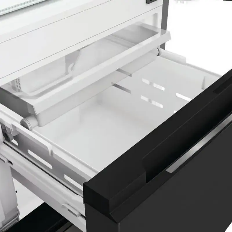 Холодильник Whirlpool WHKF 6353 XBR6E с нижней морозильной камерой No Frost, управление HomeWhiz, инверторный компрессор, LED-дисплей, Black Dark Inox, 351 л