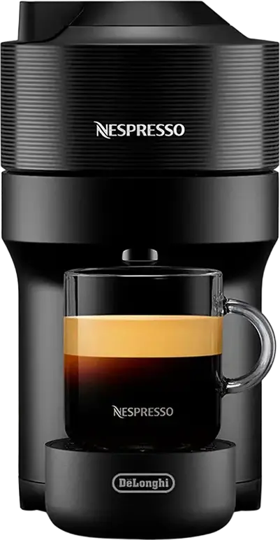 aparat de cafea DeLonghi ENV90B Nespresso Vertuo Pop, Tehnologie Centrifusion, 1260W, rezervor apa 0.6L, 4 dimensiuni cani, conectivitate Smart, Negru