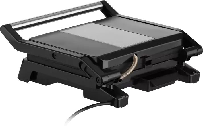 Ardesto GH-1800MB Electric Contact Grill, 1800W, Ceramic Non-Stick Grooved Plates 27x22cm, 180° Opening Angle, Adjustable Temperature, Black/Silver
