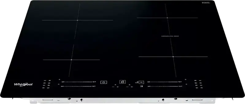 Whirlpool WB S0060 NE Built-in Induction Hob, 4 Zones, Vitroceramic Schott Ceran Black Surface, Connexion Zone, Keep Warm, Timer, 59x51 cm