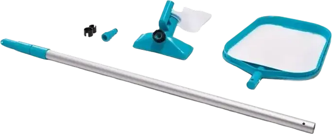 Set Intretinere Piscina Intex 28002 cu Telescop de Aluminiu 239 cm, Plasa Skimmer si Aspirator pentru Piscine Supraterane pana la 488 cm