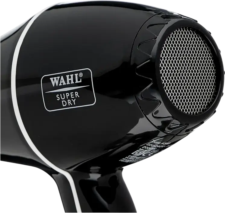 WAHL Super Dry 4340-0470 Professional Hair Dryer, 2000W AC Motor, Tourmaline Ionic Infrared Technology, 3 Heat & 2 Speed Settings, Cold Shot, Black