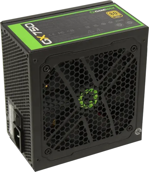 Gamemax GX-750 750W Power Supply, 80+ Gold Efficiency, Fully Modular ATX PSU, LLC DC-DC Topology, Active PFC, 120mm HDB Fan, All Solid Capacitors