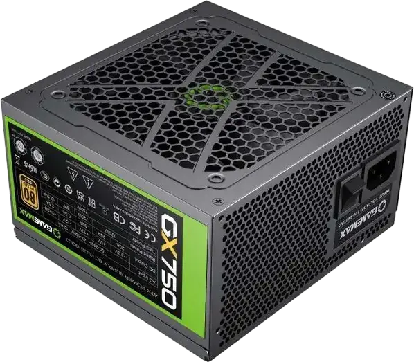 Gamemax GX-750 750W Power Supply, 80+ Gold Efficiency, Fully Modular ATX PSU, LLC DC-DC Topology, Active PFC, 120mm HDB Fan, All Solid Capacitors