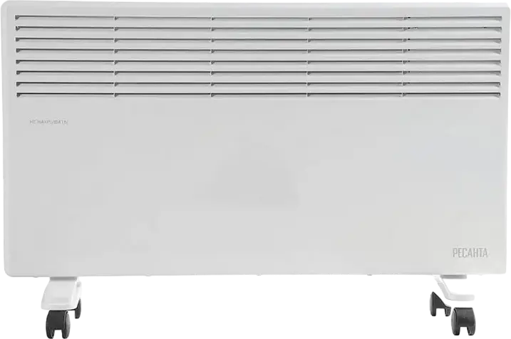 Resanta OK-2000 Electric Convector Heater, 2000W Monolith Heating Element, Metal Case, IP24 Protection, Thermostat, Floor/Wall Mount, White