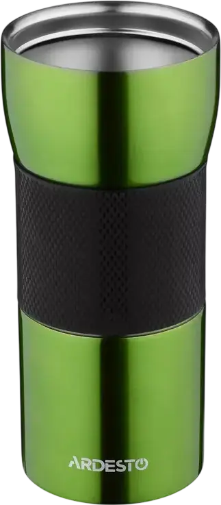 Cana Termica de Calatorie Ardesto AR2645STB Easy Travel S, 450ml, Otel Inoxidabil 18/10, Izolare Vacuum, Cald 8h/Reci 12h, Capac cu Buton, Verde