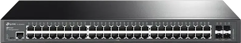 TP-Link JetStream TL-SG3452X L2+ Managed Switch, 48x Gigabit RJ45 Ports, 4x 10G SFP+ Slots, Omada SDN Cloud Management, Static Routing, Rackmount