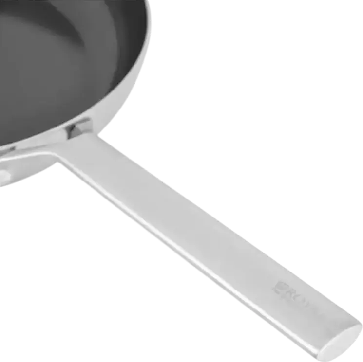 Royal Van Kampen en Begee Diamond Non-Stick Frying Pan, 28 cm, Aluminum Body with Diamond Coating, Silver Exterior, Metal Handle