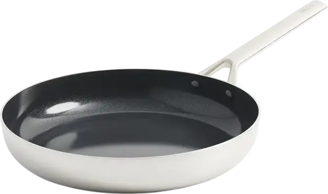 Royal Van Kampen en Begee Diamond Non-Stick Frying Pan, 28 cm, Aluminum Body with Diamond Coating, Silver Exterior, Metal Handle
