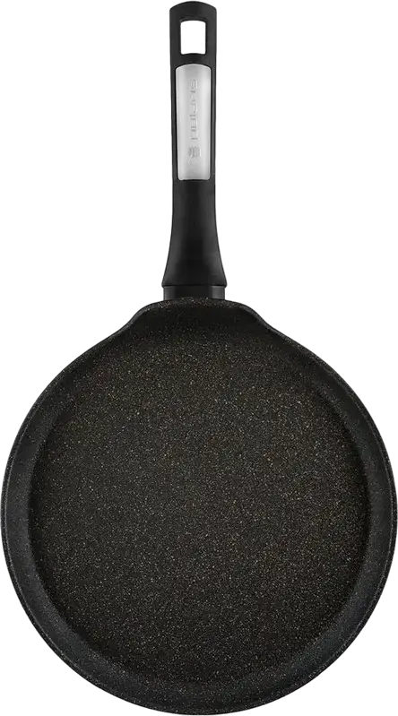 Polaris Monolit-24PC Crepe Pan, 24 cm Forged Aluminum with Megastone PRO-5 Non-Stick Ceramic Coating, Induction Compatible, Bakelite Handle, Black
