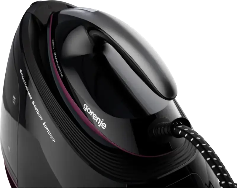Gorenje SGD3000BKV Steam Supreme Steam Generator Iron, 3000W, 8 bar Pressure, 480g/min Boost, Ceramic Soleplate, OptiTemp, Anti-calc, Black