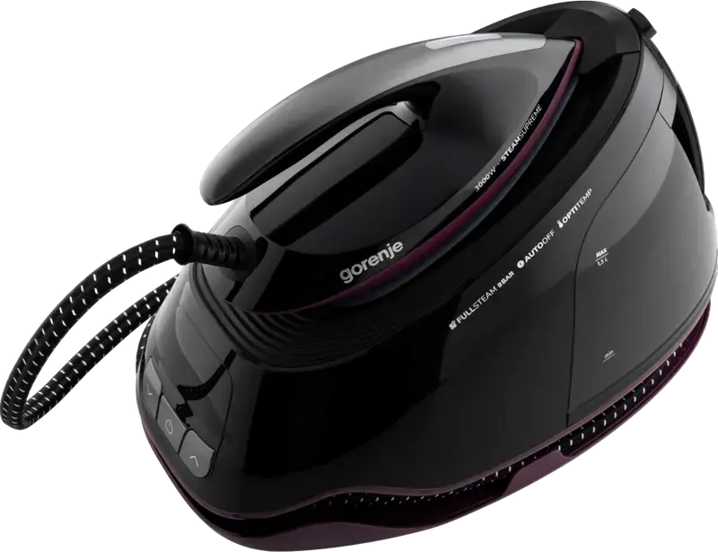 Gorenje SGD3000BKV Steam Supreme Steam Generator Iron, 3000W, 8 bar Pressure, 480g/min Boost, Ceramic Soleplate, OptiTemp, Anti-calc, Black