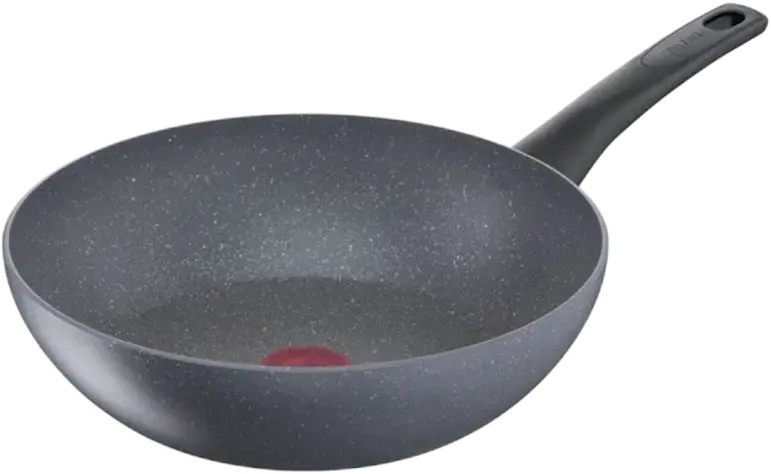 Tefal G1501972 Healthy Chef Wok Pan, 28 cm, Aluminum with Titanium Mineralia+ Non-stick Coating, Thermo-spot Heating Indicator, Grey