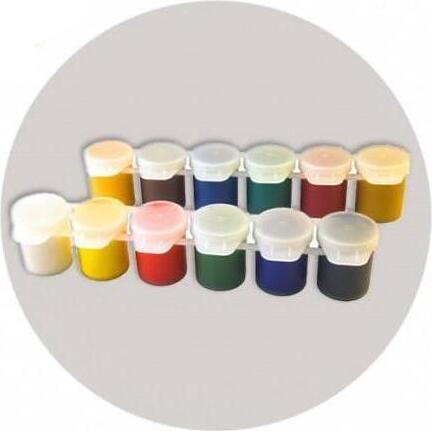 Set Vopsele Guaș Luch Zoo 1356-08, 12 Culori Intense, Poturi de 15ml (Total 180ml), Pigmenți de Înaltă Calitate pentru Creativitate și Activități Școlare