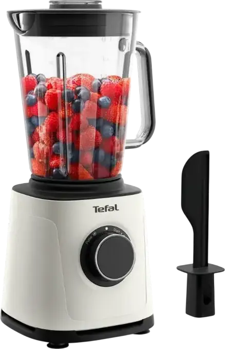 Blender Tefal PerfectMix Essential BL771AF0, 1200W, Lame Powelix, Vas de Sticla Rezistenta la Caldura 2L, Functii de Zdrobire Gheață si Tocator, Alb