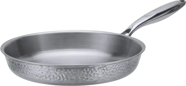 RESTO VEGA 95248 Stainless Steel Pan, Hammered Exterior, Round Cooking Pot, 28 cm Diameter, 5.3 cm Height, Dishwasher Safe