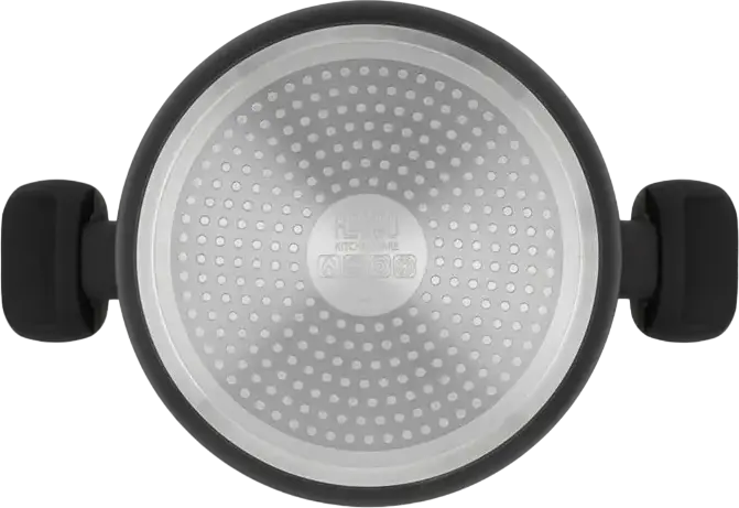 Resto Kitchenware 93188 MON Aluminum Casserole Pot, 4.4L, 24cm, Non-stick Pfluon Coating, Wood Handles, Glass Lid, Induction & All Hobs Compatible