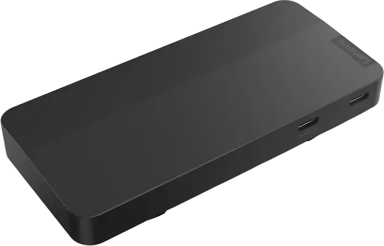 Stație de andocare Lenovo USB-C Dual Display Travel Dock 40B9, Dual 4K 60Hz HDMI 2.1 și DP 1.4, Power Delivery 100W, Gigabit Ethernet RJ45, Negru