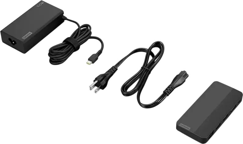 Stație de andocare Lenovo USB-C Dual Display Travel Dock 40B9, Dual 4K 60Hz HDMI 2.1 și DP 1.4, Power Delivery 100W, Gigabit Ethernet RJ45, Negru