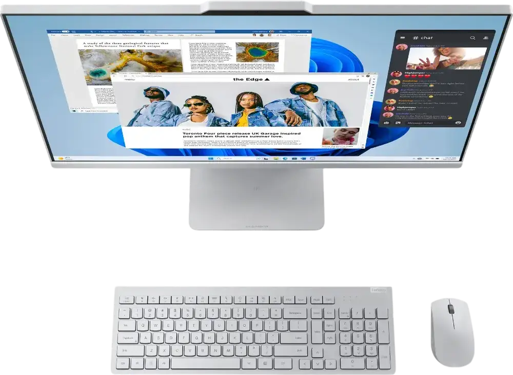 PC All-in-One Lenovo IdeaCentre AIO 27AKP10, AMD Ryzen 7 250 (8C/16T), 16GB RAM DDR5, SSD 512GB, Ecran 27" FHD IPS 100Hz, Radeon 780M, Cloud Grey