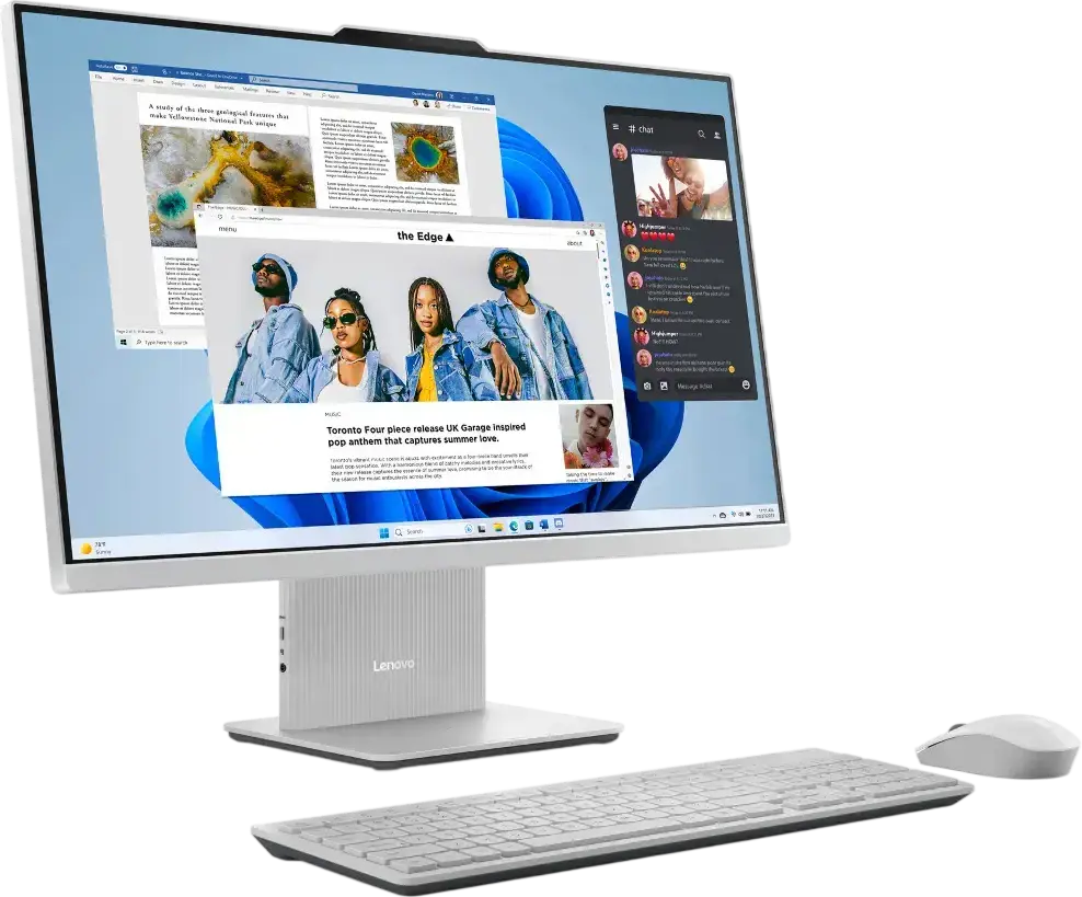 PC All-in-One Lenovo IdeaCentre AIO 27AKP10, AMD Ryzen 7 250 (8C/16T), 16GB RAM DDR5, SSD 512GB, Ecran 27" FHD IPS 100Hz, Radeon 780M, Cloud Grey